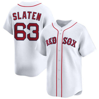 Boston Red Sox #63 Justin Slaten White 2025 Home Limited Stitched Baseball Jersey - Main View