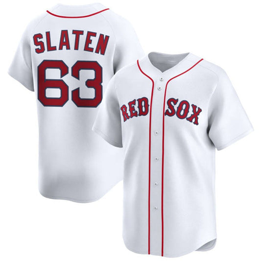 Boston Red Sox #63 Justin Slaten White 2025 Home Limited Stitched Baseball Jersey - Main View