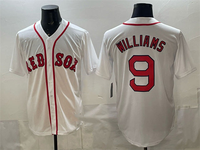 Boston Red Sox #9 Ted Williams White Cool Base Stitched Baseball Jersey - Main View