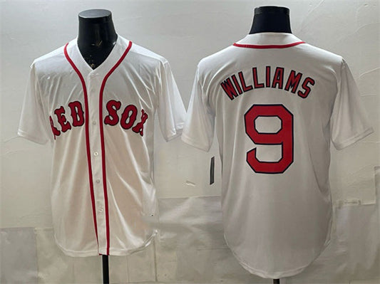 Boston Red Sox #9 Ted Williams White Cool Base Stitched Baseball Jersey - Main View