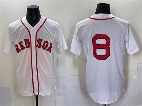 Boston Red Sox #8 Carl Yastrzemski White Cool Base Stitched Baseball Jersey - Main View