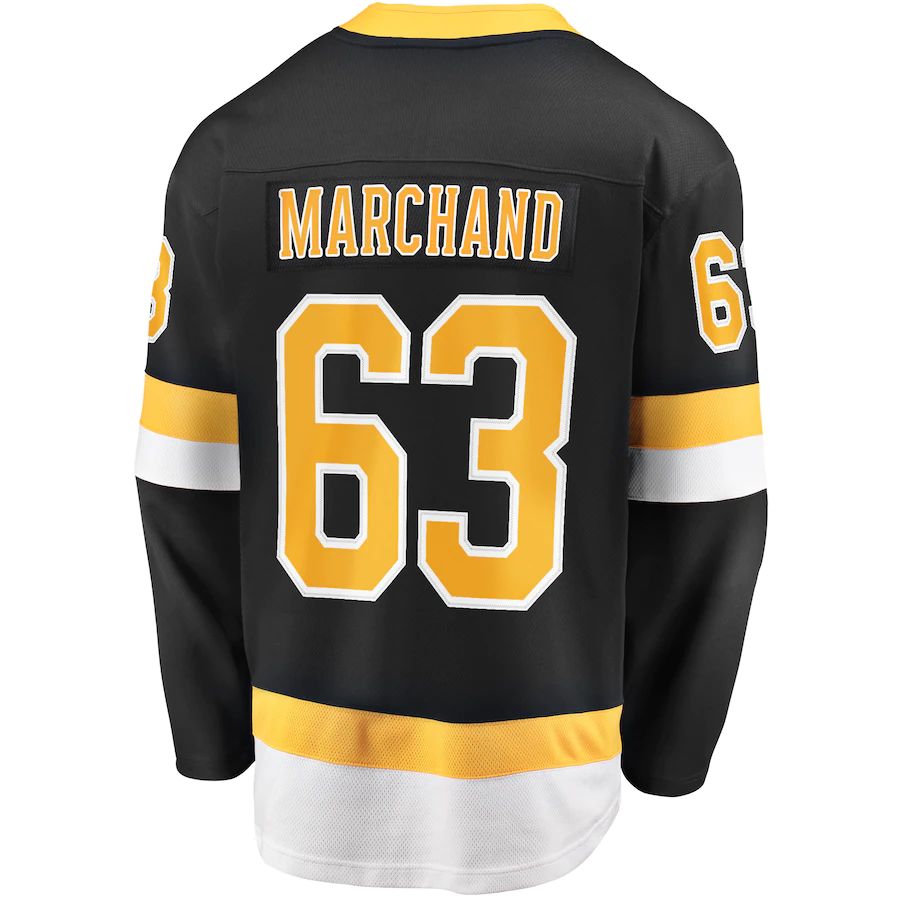 B.Bruins #63 Brad Marchand Fanatics Branded Alternate Premier Breakaway Player Jersey Black Stitched American Hockey Jerseys - Main View