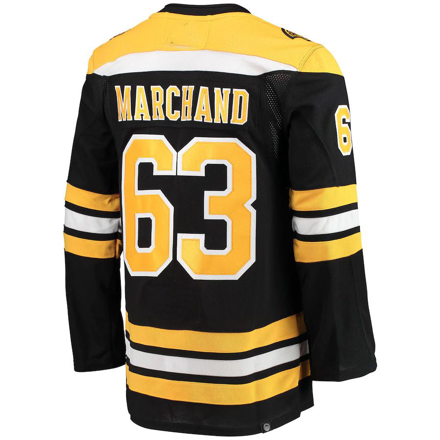 B.Bruins #63 Brad Marchand Home Primegreen Authentic Pro Player Jersey  Black Stitched American Hockey Jerseys - Main View
