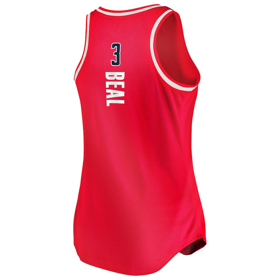W.Wizards #3 Bradley Beal Fanatics Branded Women's Fast Break Team Tank Jersey Icon Edition Red Stitched American Basketball Jersey - Main View