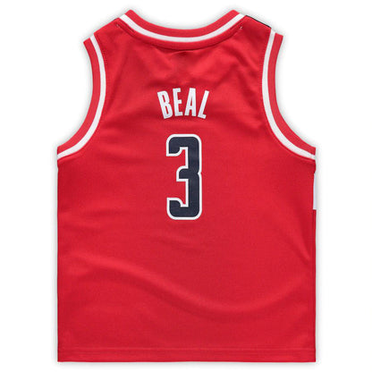 W.Wizards #3 Bradley Beal Preschool Replica Jersey Icon Edition Red Stitched American Basketball Jersey - Main View