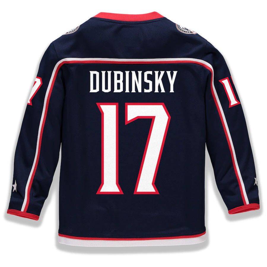 C.Blue Jackets #17 Brandon Dubinsky Fanatics Branded Home Replica Player Jersey Navy Stitched American Hockey Jerseys - Main View