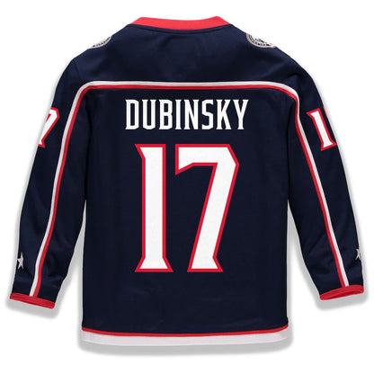 C.Blue Jackets #17 Brandon Dubinsky Fanatics Branded Home Replica Player Jersey Navy Stitched American Hockey Jerseys - Main View