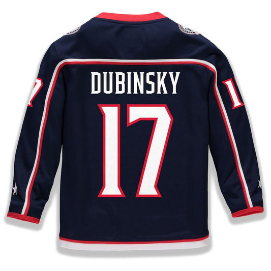 C.Blue Jackets #17 Brandon Dubinsky Fanatics Branded Home Replica Player Jersey Navy Stitched American Hockey Jerseys - Main View