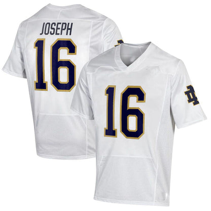 N.Dame Fighting Irish #16 Brandon Joseph Under Armour NIL Replica Football Jersey White Stitched American College Jerseys - Main View
