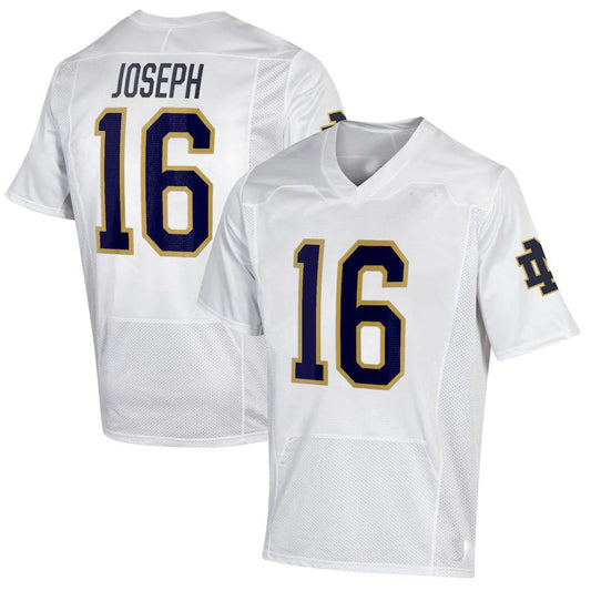 N.Dame Fighting Irish #16 Brandon Joseph Under Armour NIL Replica Football Jersey White Stitched American College Jerseys - Main View