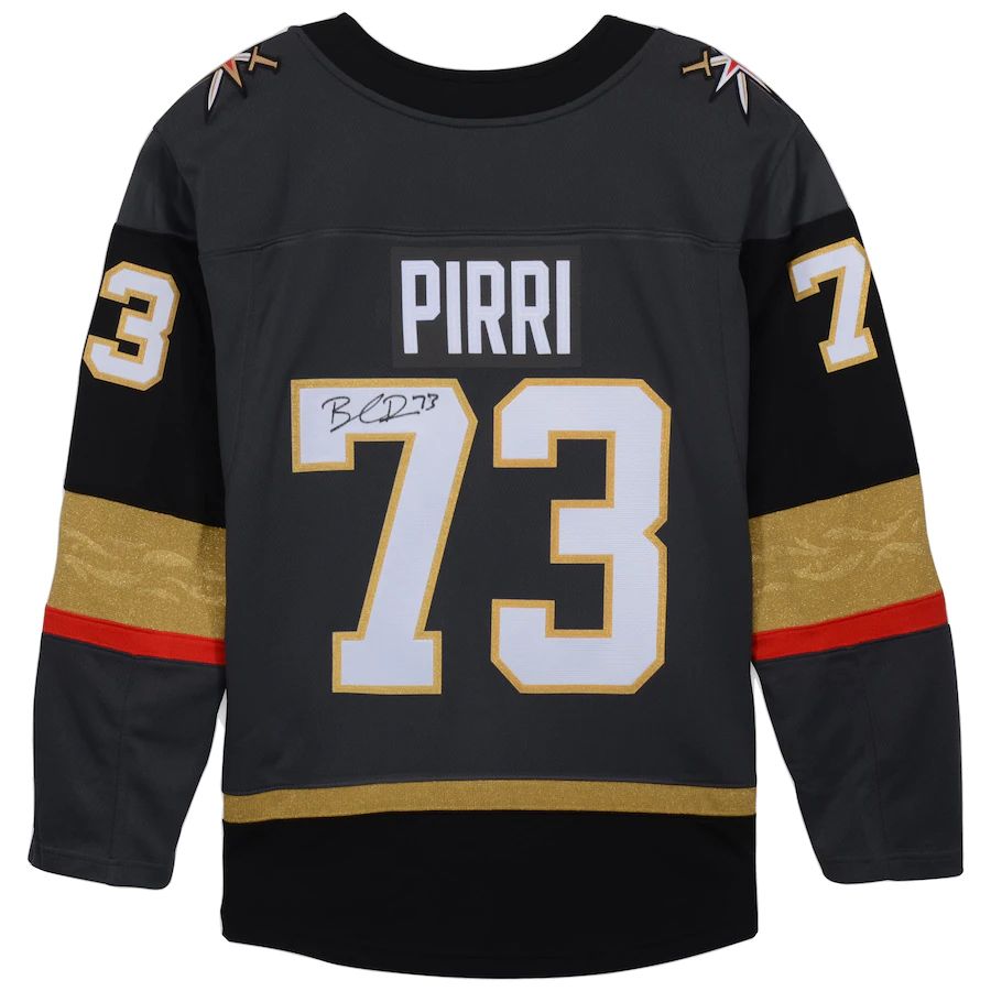 V.Golden Knights #73 Brandon Pirri Fanatics Authentic Autographed Black Fanatics Jersey Stitched American Hockey Jerseys - Main View
