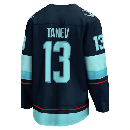 S.Kraken #13 Brandon Tanev Fanatics Branded Home Premier Breakaway Player Jersey Blue Stitched American Hockey Jerseys - Main View