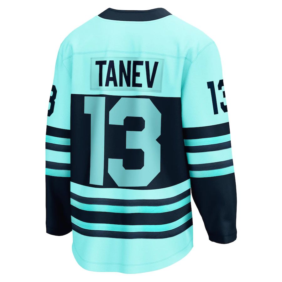 S.Kraken #13 Brandon Tanev Fanatics Branded Special Edition 2.0 Breakaway Player Jersey Teal Stitched American Hockey Jerseys - Main View