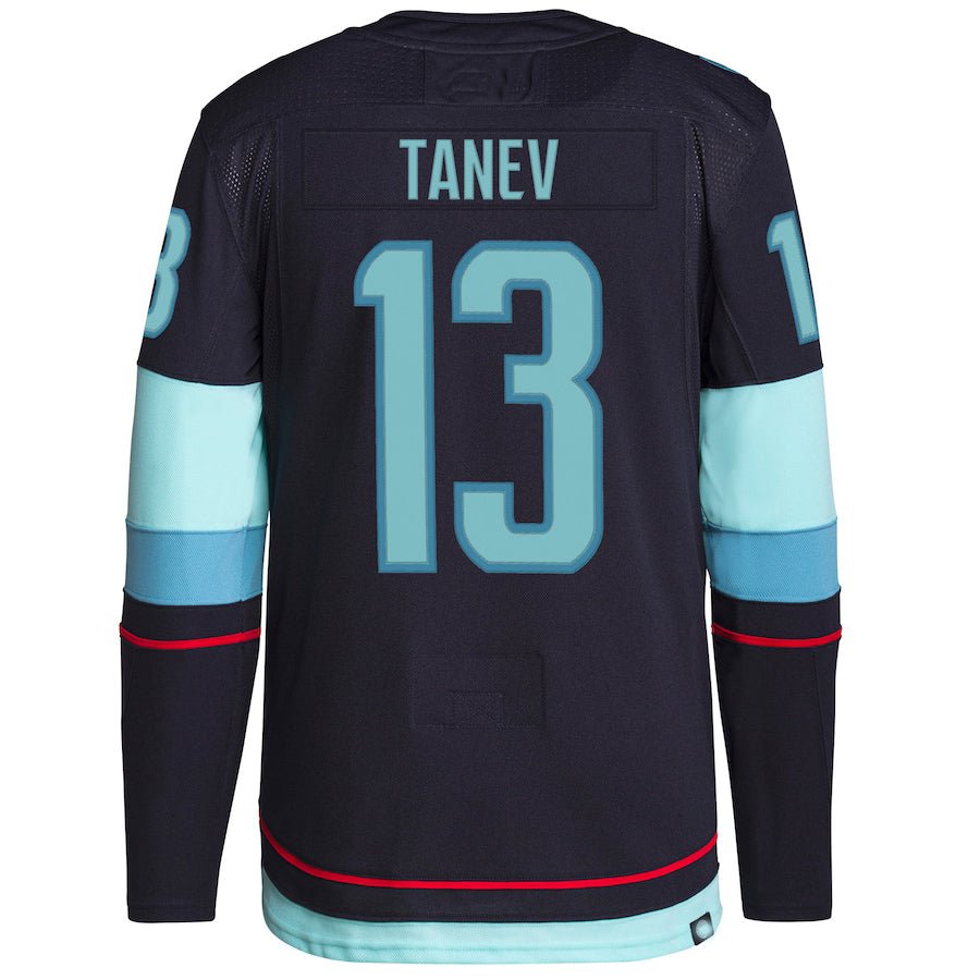 S.Kraken #13 Brandon Tanev Home Authentic Primegreen Player Jersey Blue Stitched American Hockey Jerseys - Main View