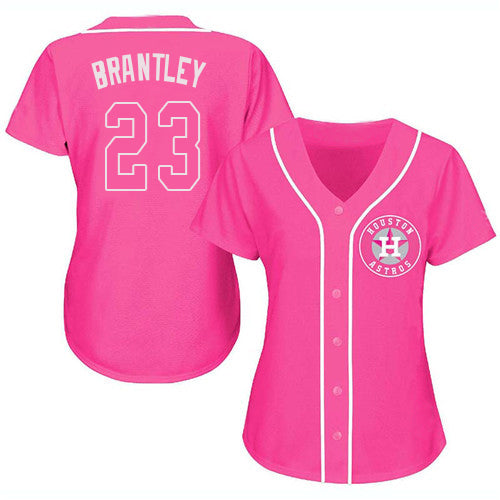 Baseball Jersey Houston Astros Michael Brantley Pink Fashion Stitched Jerseys - Main View