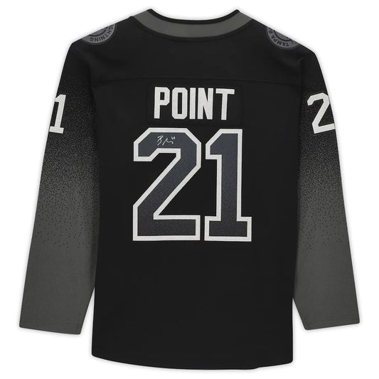 TB.Lightning #21 Brayden Point Fanatics Authentic Autographed Black Alternate Breakaway Jersey Stitched American Hockey Jerseys - Main View