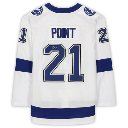 TB.Lightning #21 Brayden Point Fanatics Authentic Autographed with 2020 Stanley Cup Final Patch White Stitched American Hockey Jerseys - Main View
