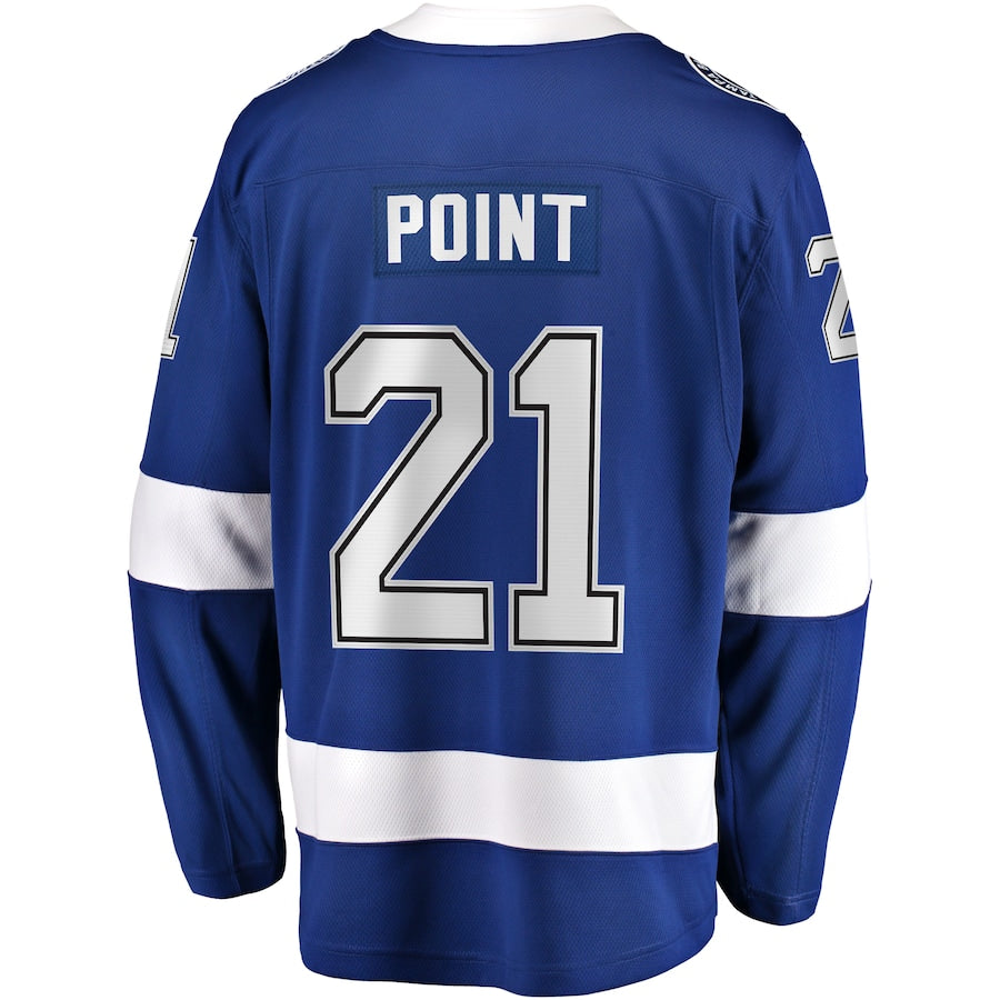 TB.Lightning #21 Brayden Point Fanatics Branded Home Premier Breakaway Player Jersey Blue Stitched American Hockey Jerseys - Main View