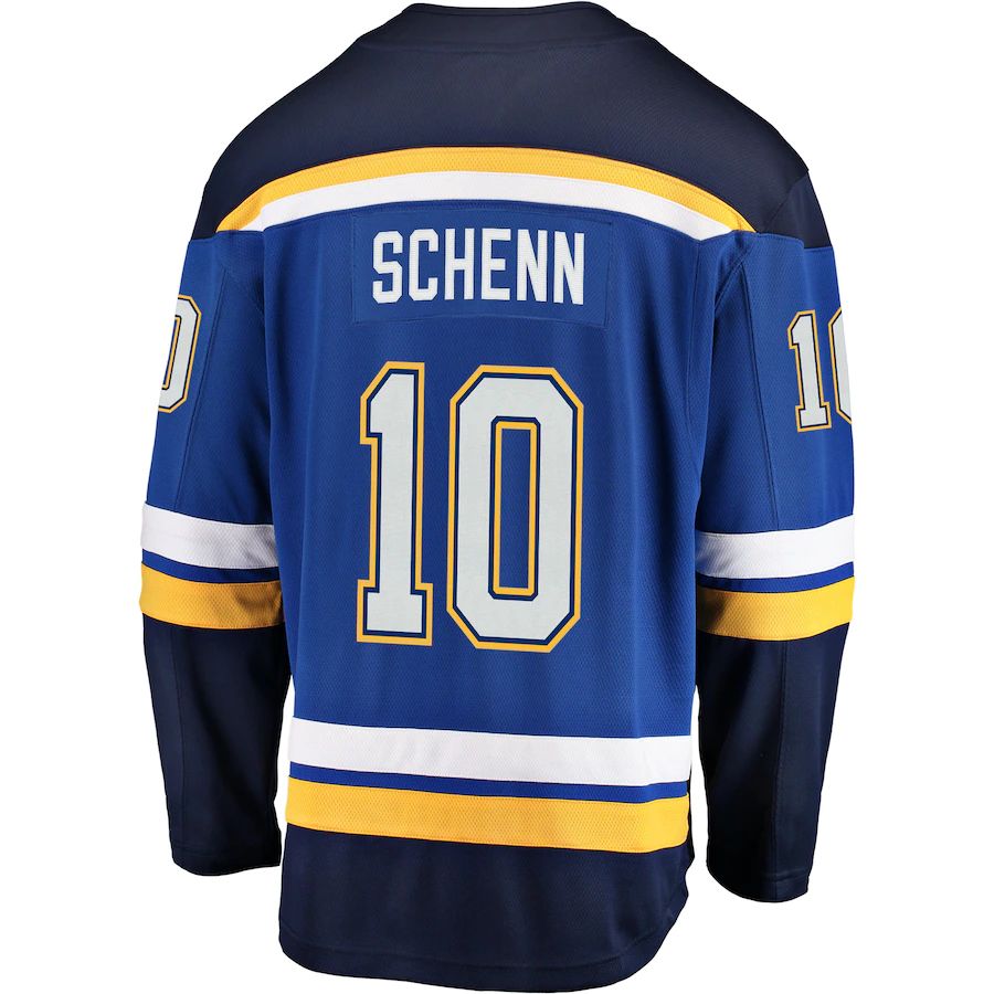 St.L.Blues #10 Brayden Schenn Fanatics Branded Breakaway Player Jersey Blue Stitched American Hockey Jerseys - Main View