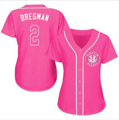 Baseball Jersey Houston Astros Alex Bregman Pink Fashion Stitched Jerseys - Main View
