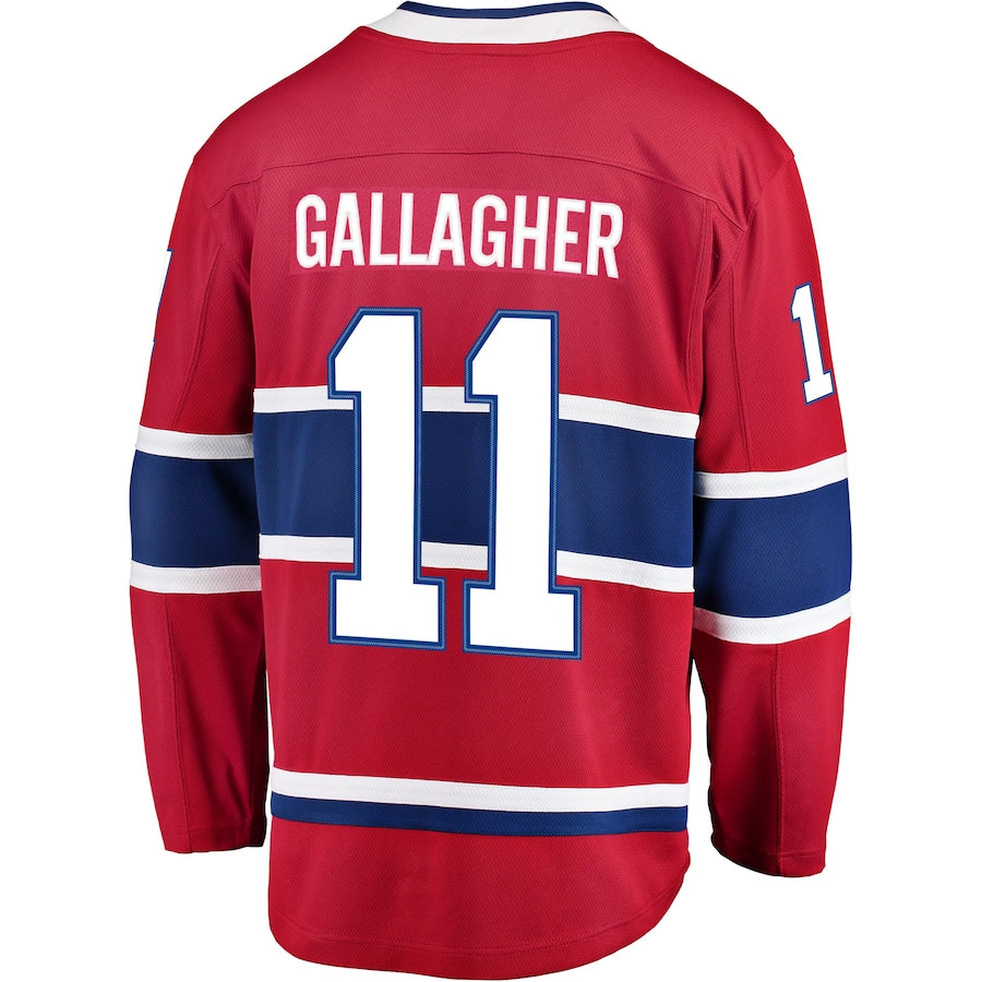M.Canadiens #11 Brendan Gallagher Fanatics Branded Breakaway Player Jersey Red Stitched American Hockey Jerseys - Main View