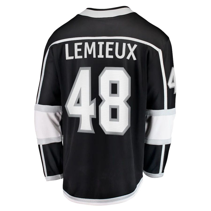 LA.Kings #48 Brendan Lemieux Fanatics Branded Home Breakaway Player Jersey Black Stitched American Hockey Jerseys - Main View