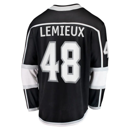 LA.Kings #48 Brendan Lemieux Fanatics Branded Home Breakaway Player Jersey Black Stitched American Hockey Jerseys - Main View