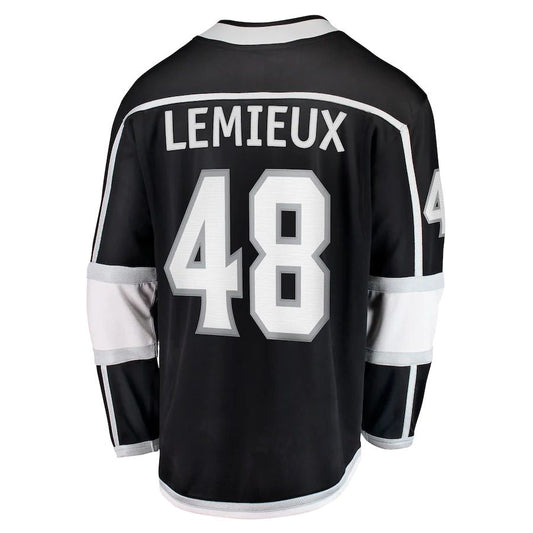 LA.Kings #48 Brendan Lemieux Fanatics Branded Home Breakaway Player Jersey Black Stitched American Hockey Jerseys - Main View