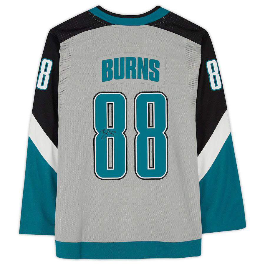 SJ.Sharks #88 Brent Burns Fanatics Authentic Autographed 2020-21 Reverse Retro Stitched American Hockey Jerseys - Main View