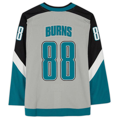 SJ.Sharks #88 Brent Burns Fanatics Authentic Autographed 2020-21 Reverse Retro Stitched American Hockey Jerseys - Main View