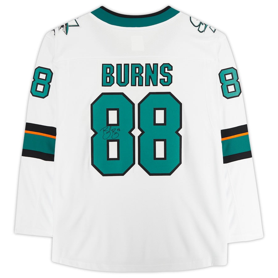 SJ.Sharks #88 Brent Burns Fanatics Authentic Autographed Fanatics Breakaway Jersey White Stitched American Hockey Jerseys - Main View