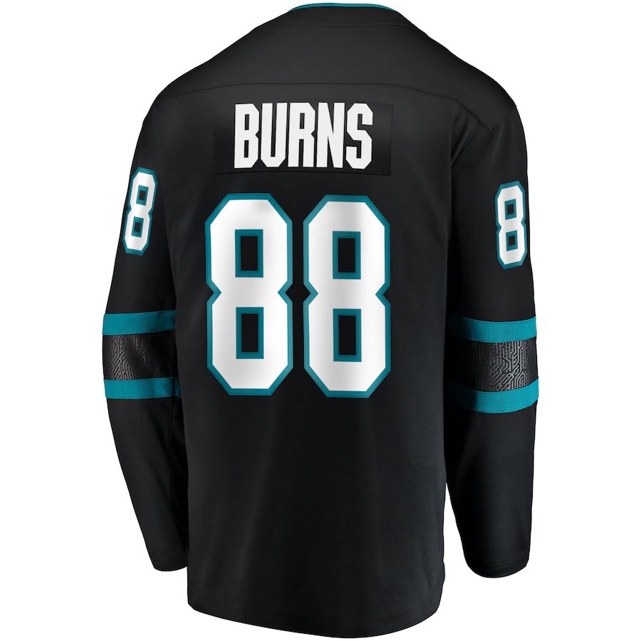SJ.Sharks #88 Brent Burns Fanatics Branded Alternate Breakaway Player Jersey Black Stitched American Hockey Jerseys - Main View