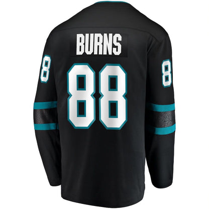 SJ.Sharks #88 Brent Burns Fanatics Branded Alternate Breakaway Player Jersey Black Stitched American Hockey Jerseys - Main View