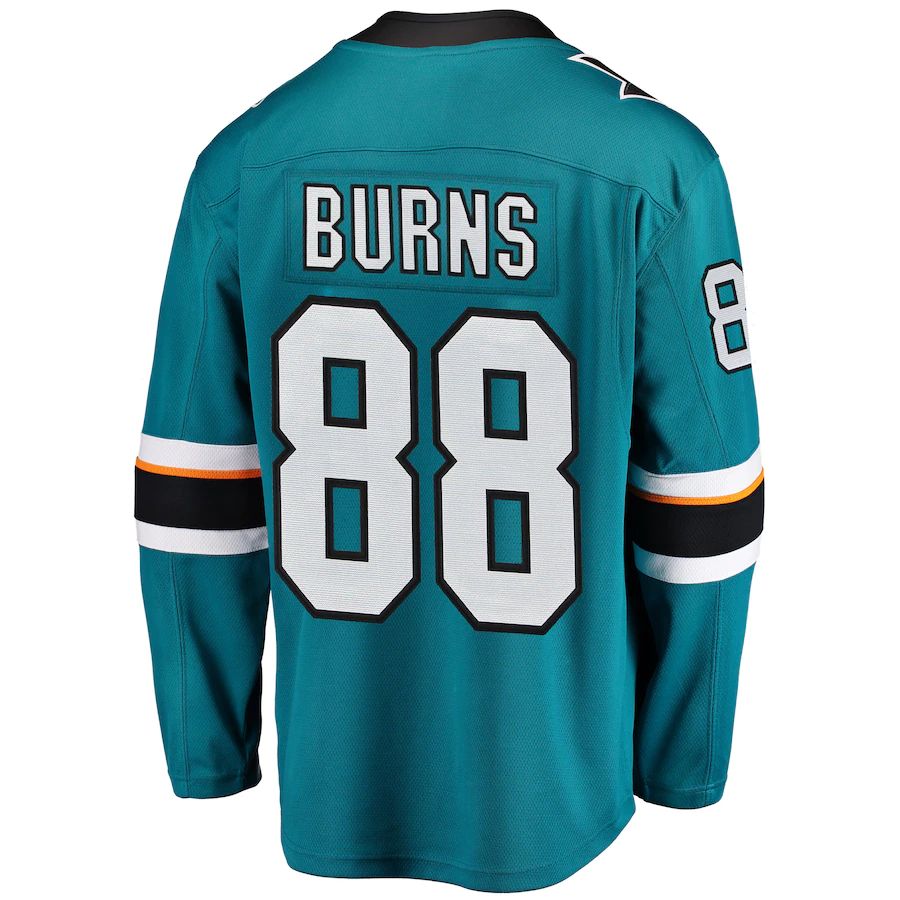 SJ.Sharks #88 Brent Burns Fanatics Branded Breakaway Player Jersey Teal Stitched American Hockey Jerseys - Main View
