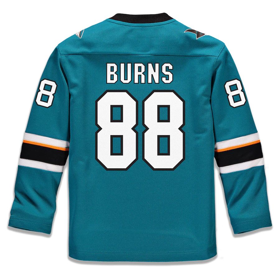 SJ.Sharks #88 Brent Burns Fanatics Branded Replica Player Jersey  Teal Stitched American Hockey Jerseys - Main View