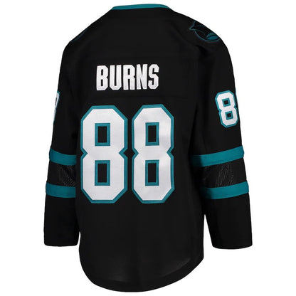 SJ.Sharks #88 Brent Burns Alternate Premier Player Jersey Black Stitched American Hockey Jerseys - Main View