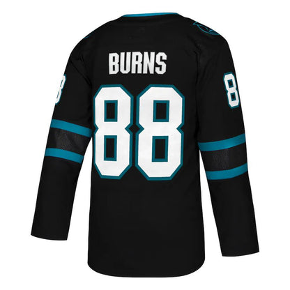 SJ.Sharks #88 Brent Burns Alternate Authentic Player Jersey Black Stitched American Hockey Jerseys - Main View