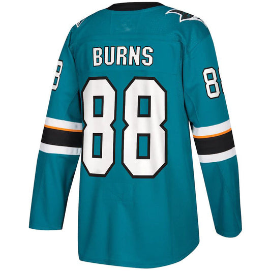 SJ.Sharks #88 Brent Burns Authentic Player Jersey Teal Stitched American Hockey Jerseys - Main View