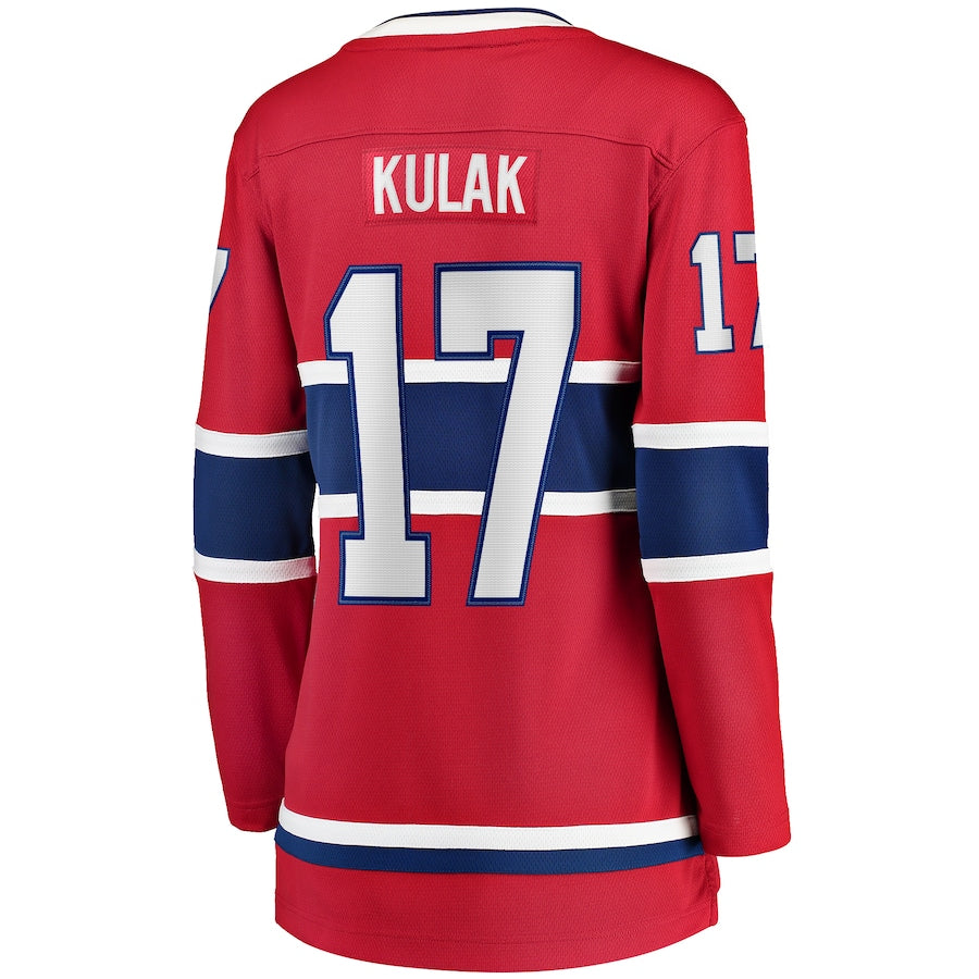 M.Canadiens #17 Brett Kulak Fanatics Branded Home Breakaway Player Jersey Red Stitched American Hockey Jerseys - Main View