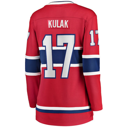 M.Canadiens #17 Brett Kulak Fanatics Branded Home Breakaway Player Jersey Red Stitched American Hockey Jerseys - Main View