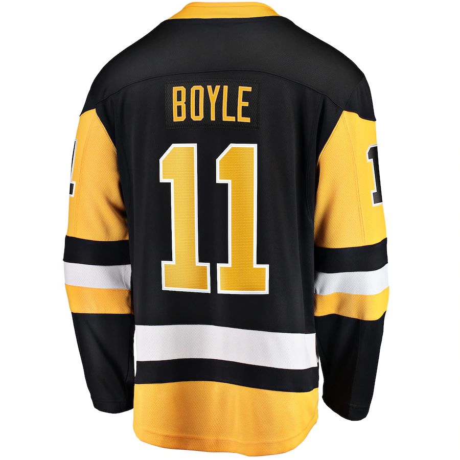 P.Penguins #11 Brian Boyle Fanatics Branded Home Breakaway Player Jersey  Black Stitched American Hockey Jerseys - Main View