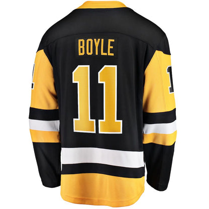 P.Penguins #11 Brian Boyle Fanatics Branded Home Breakaway Player Jersey  Black Stitched American Hockey Jerseys - Main View