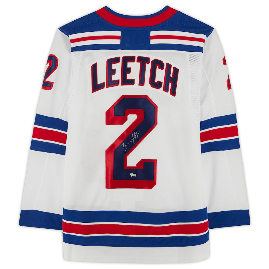 NY.Rangers #2 Brian Leetch Rangers Fanatics Authentic Autographed White Stitched American Hockey Jerseys - Main View
