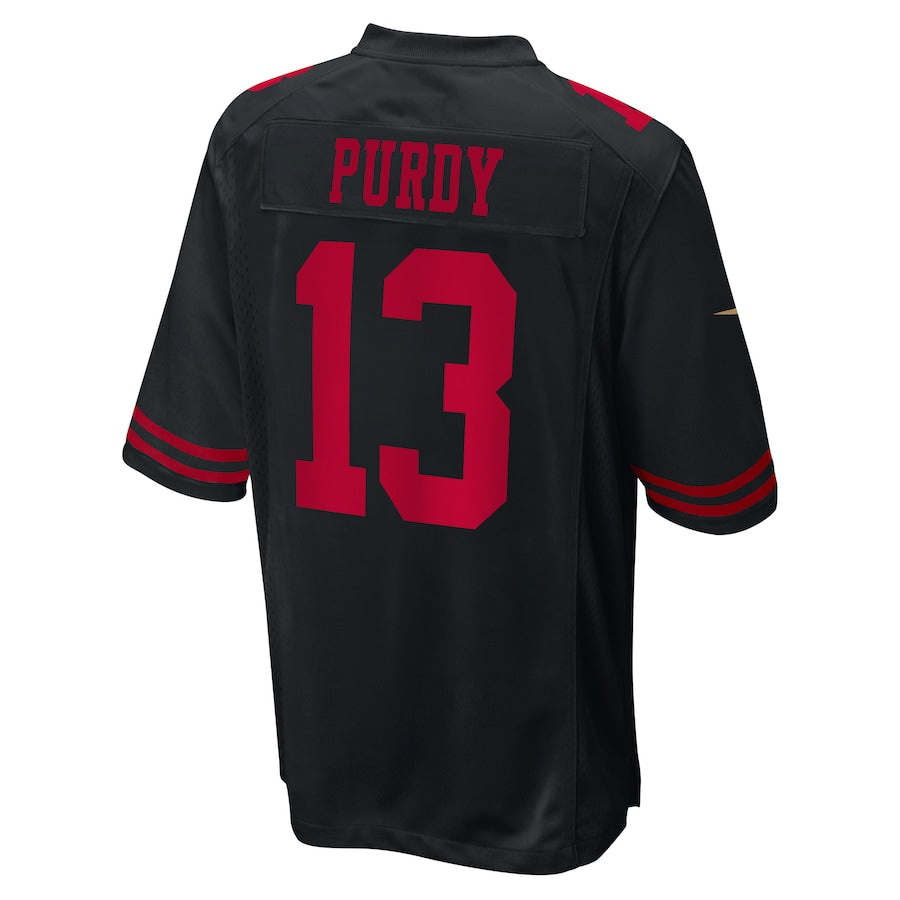 SF.49ers #13 Brock Purdy Fashion Game Jersey Black Stitched American Football Jerseys - Main View