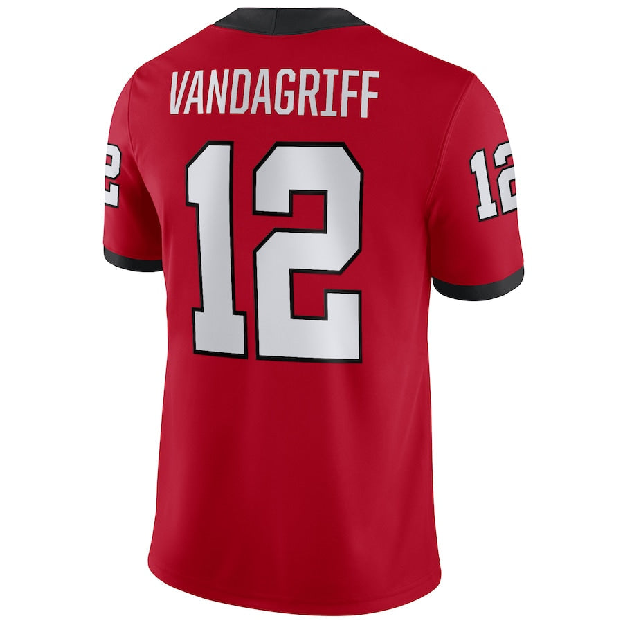 G.Bulldogs #12 Brock Vandagriff NIL Replica Football Jersey Red Stitched American College Jerseys - Main View