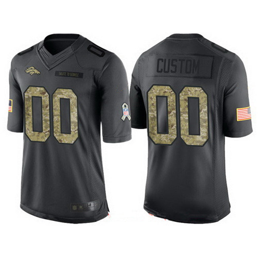 Custom D.Broncos Anthracite Camo 2016 Salute To Service Veterans Day Limited Jersey Stitched Jersey American Football Jerseys - Main View