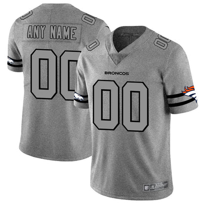 Custom D.Broncos 2019 Gray Gridiron Gray Vapor Untouchable Limited Jersey Stitched Jersey American Football Jerseys - Main View