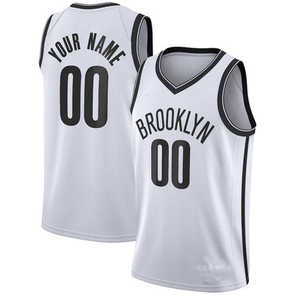 Custom B.Nets 2020-21 Swingman Jersey Association Edition White American Stitched Basketball Jersey - Main View