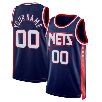 Custom B.Nets 2021-22 Swingman Jersey  City Edition Navy American Stitched Basketball Jersey - Main View