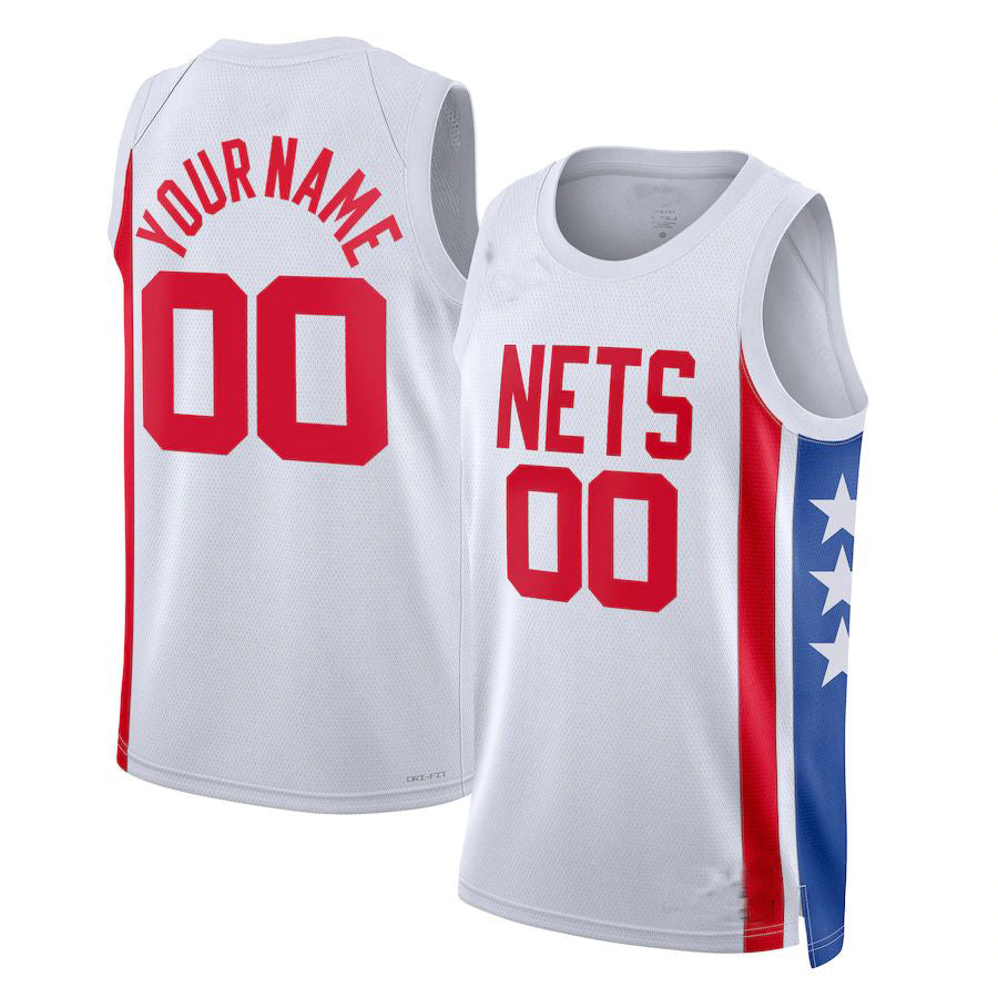 Custom B.Nets Unisex 2022-23 Custom Swingman Jersey Classic Edition White American Stitched Basketball Jersey - Main View